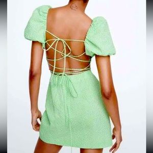 ZARA short GINGHAM DRESS size S